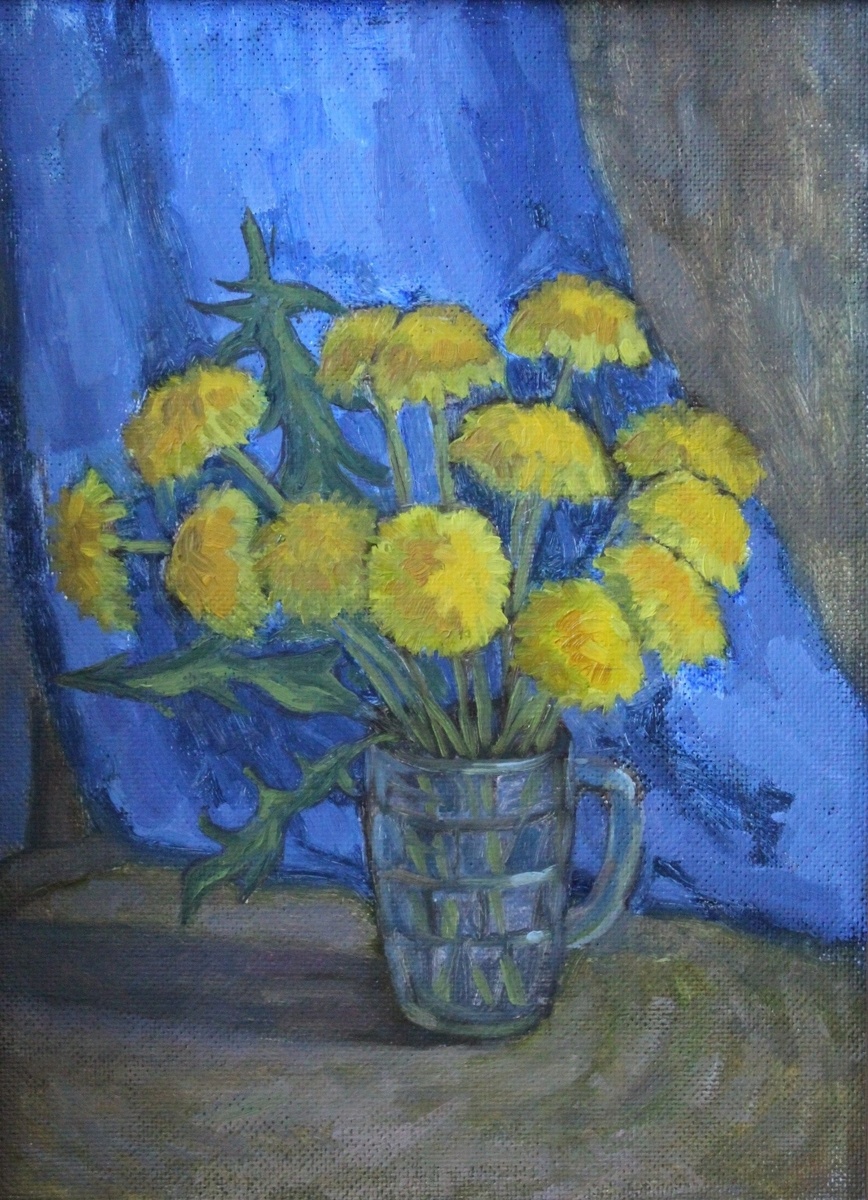 Одуванчики. 40х30. 2019. Холст на картоне, масло.