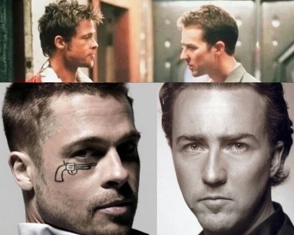 Горизонтально развитая максилла Брэда Питта и вертикальное развитие лица Эдварда Нортона
