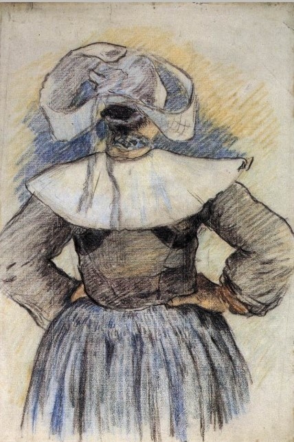 Набросок (штудия). 1886. Цветной мел.