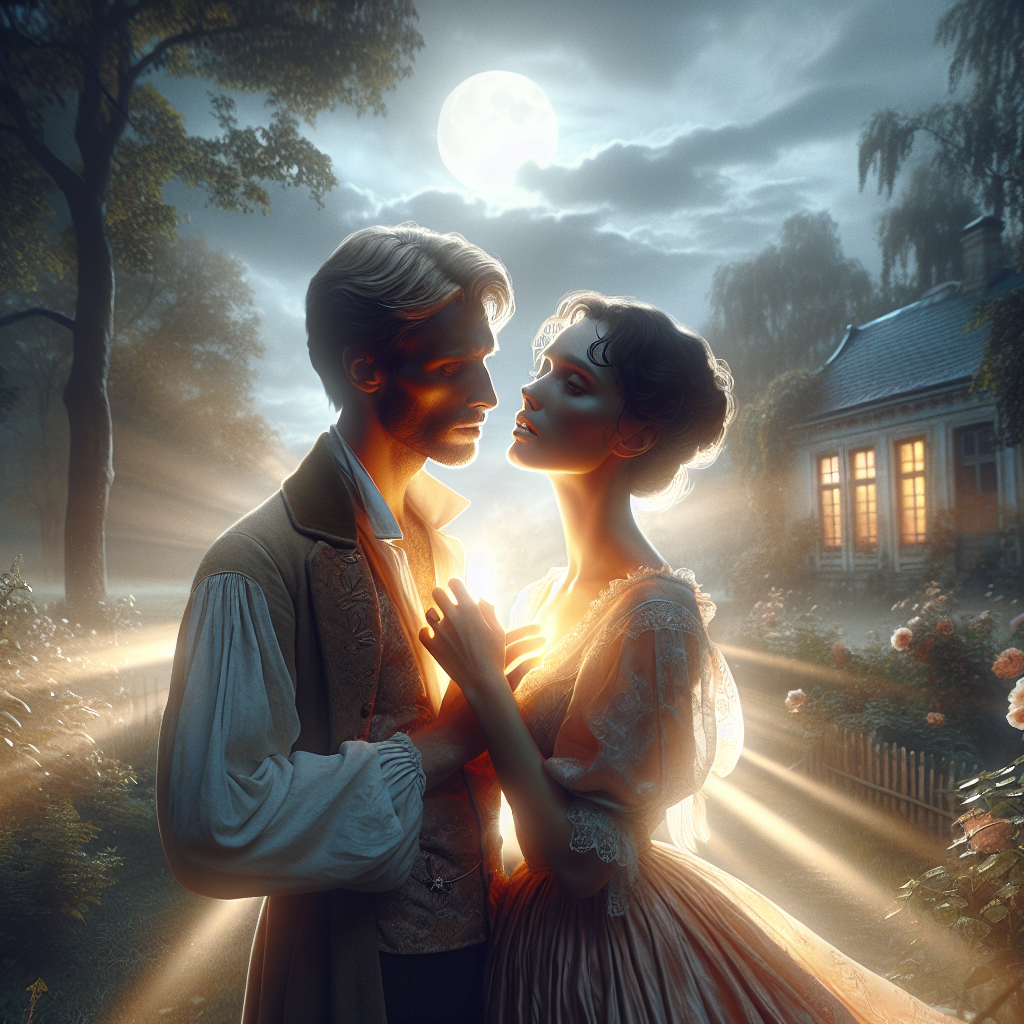 Лиза, в старинном шелковом платье, танцует на балу. Ее лицо сияет, но в глазах читается тревога. За ее спиной – зловещая тень, тянущаяся к ней из зеркала. | Картинка - ИИ-арт © Надежда Иванова