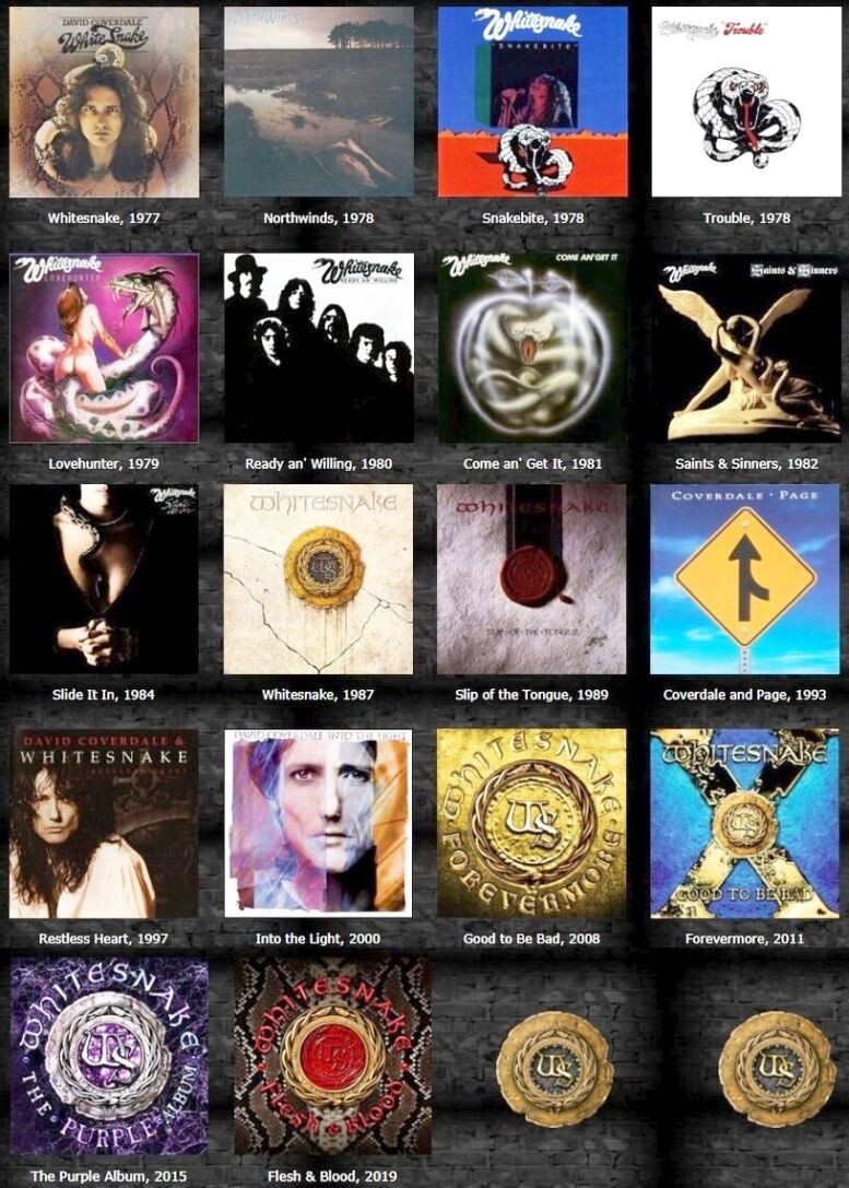 Все 18 альбомов Дэйвида Ковердейла, которые он записал с 1977 года