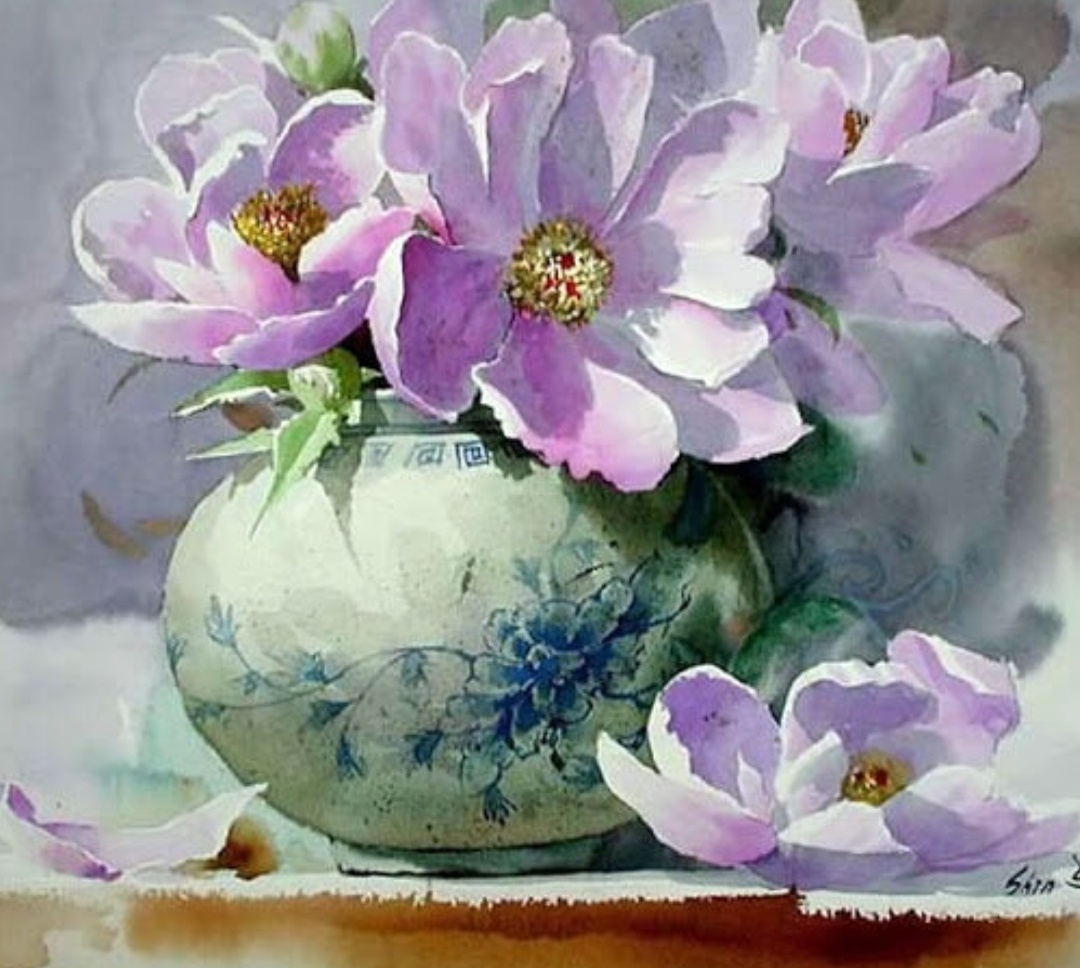 Акварель. Художник Шин Чон Сики