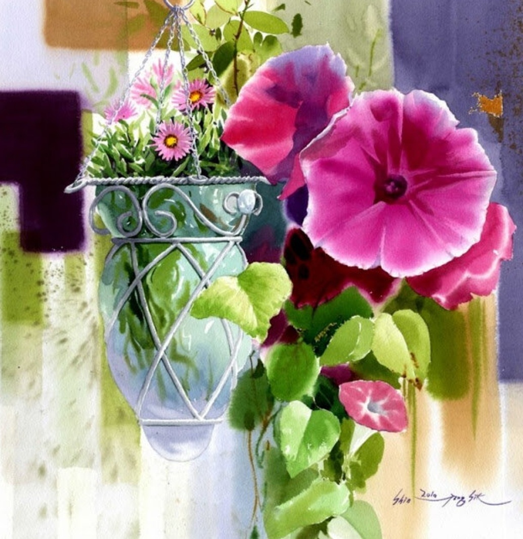 Акварель. Художник Шин Чон Сики