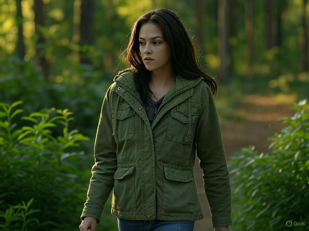 Белла гуляет по лесу 