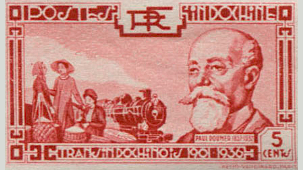 1. Индокитай, 1938 год, № 227. Паровоз, Поль Думер (1857-1932), генерал-губернатор Французского Индокитая, президент Франции. Завершение строительства Трансиндокитайской железной дороги. Такой марки нет!