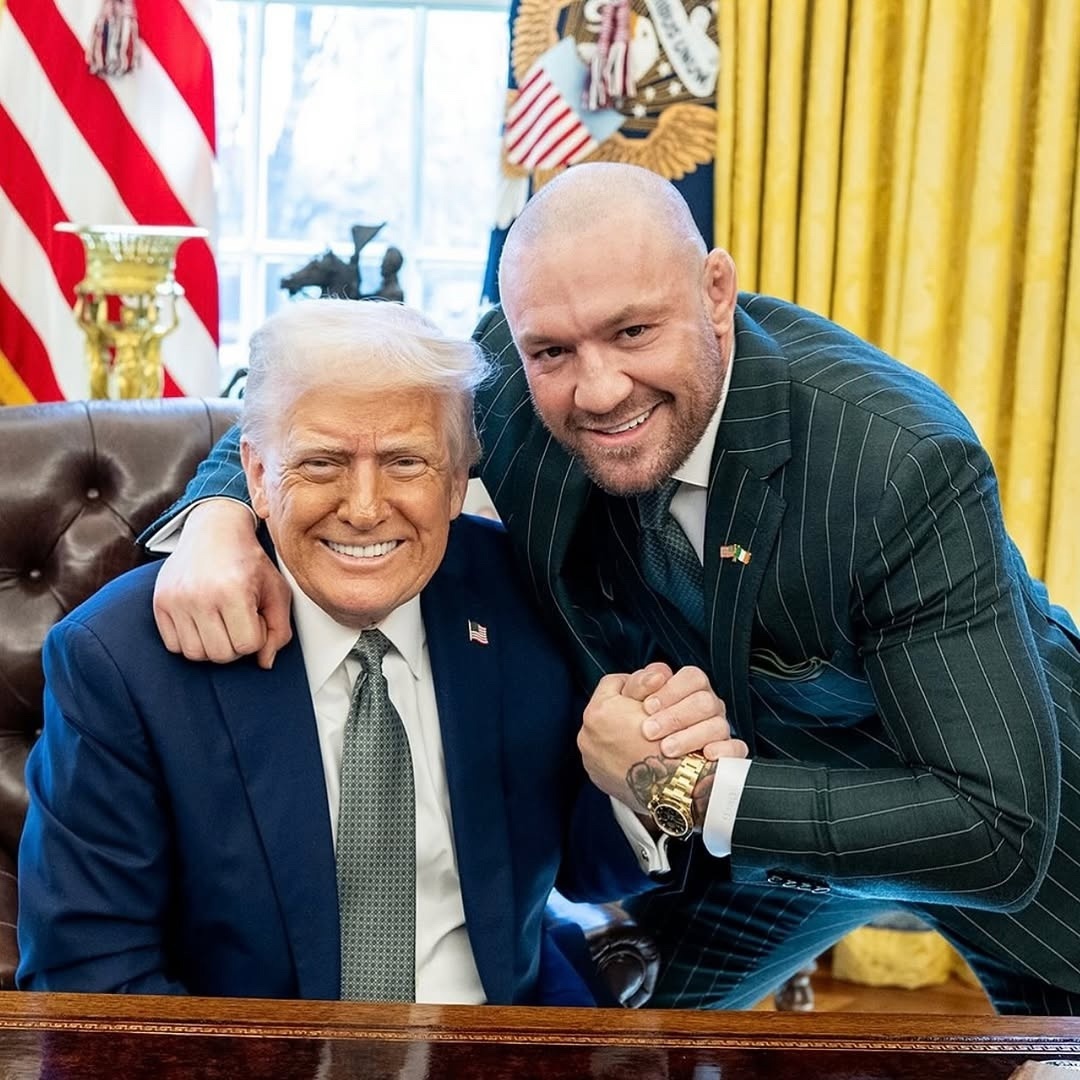 17 марта 2025 года Конор Макгрегор встретился с Дональдом Трампом в Белом доме. Встреча была приурочена к дню святого Патрика — государственному празднику Ирландии.