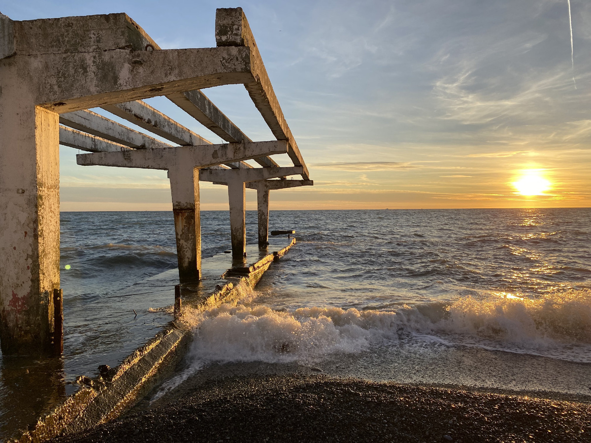 Закат на чёрном море