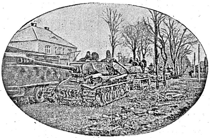 1-й Белорусский фронт. В Германии. Советские танки на марше. (Фотохроника ТАСС).