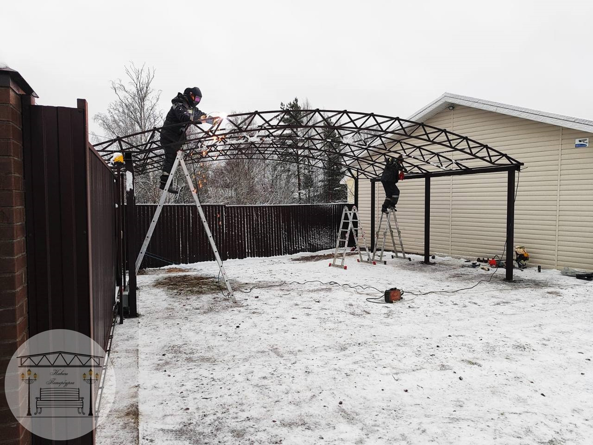 Каркас навеса для поликарбоната