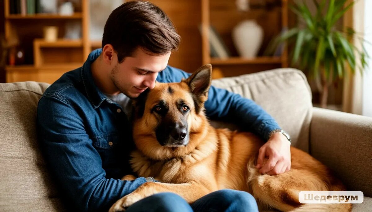 парень и собака
