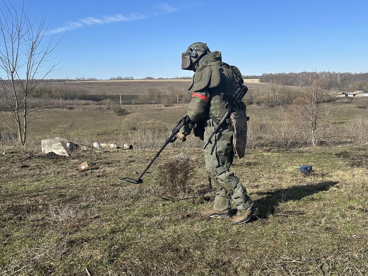     Работа саперов 92-го саперного полка в Суджанском районе Курской области© РИА Новости / Андрей Коц