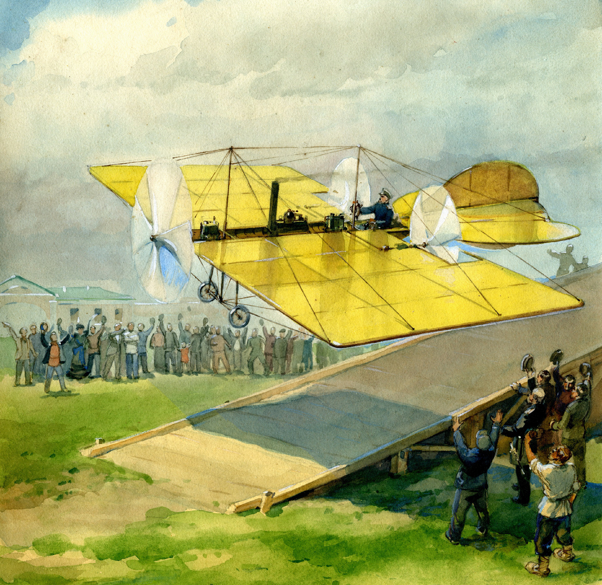 Обложка журнала Техника - молодежи №8 1948 года с изображением самолёта А.Ф. Можайского