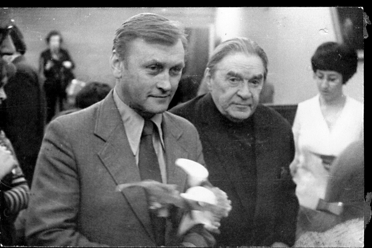 Юрий Козырев (пионер джазового образования в стране) и Леонид Утесов в Джазовой студии в ДК "Москворечье", 1981 год