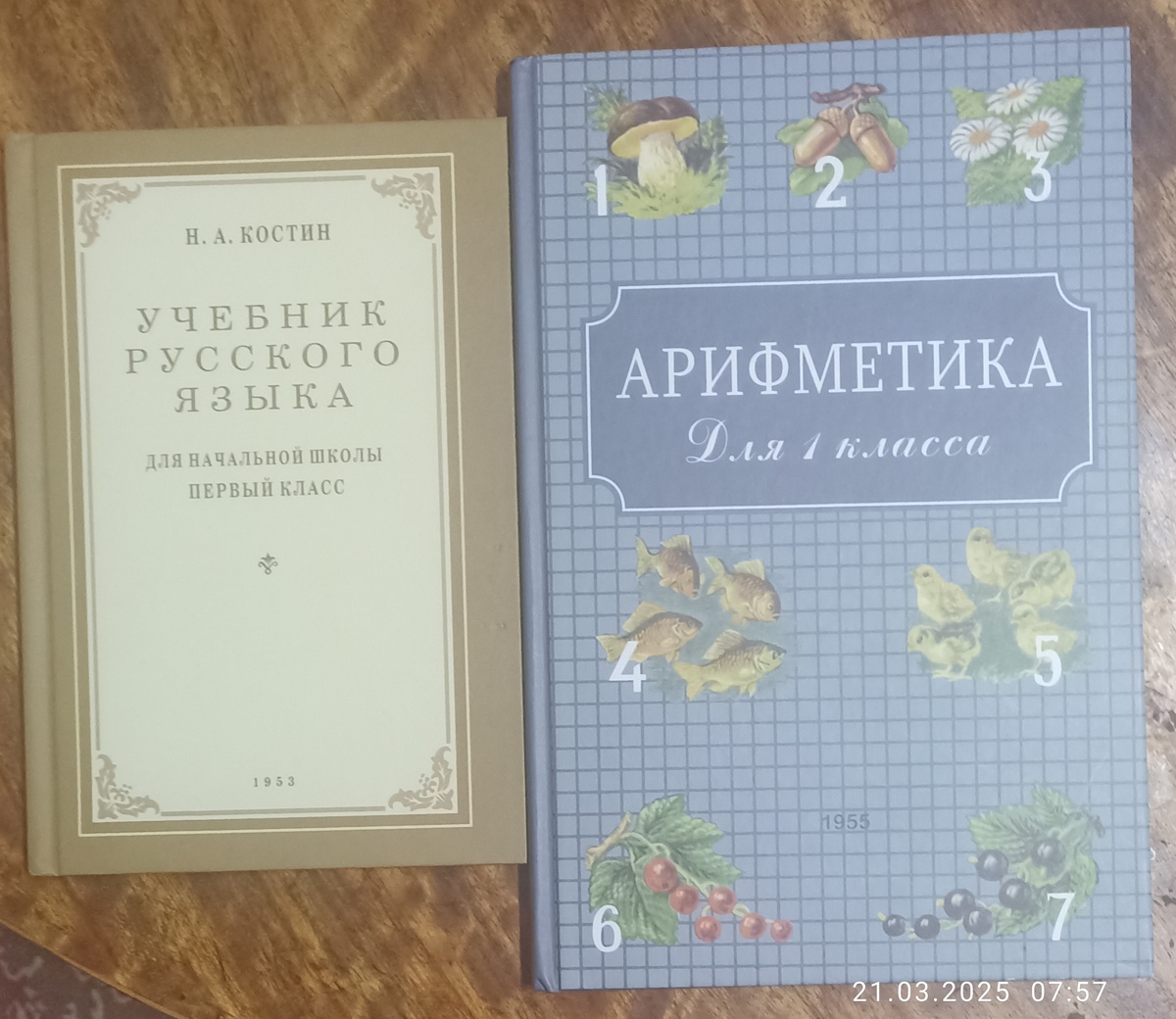 Арифметика А. С. Пчëлко. Русский язык Н. А. Костин. 
