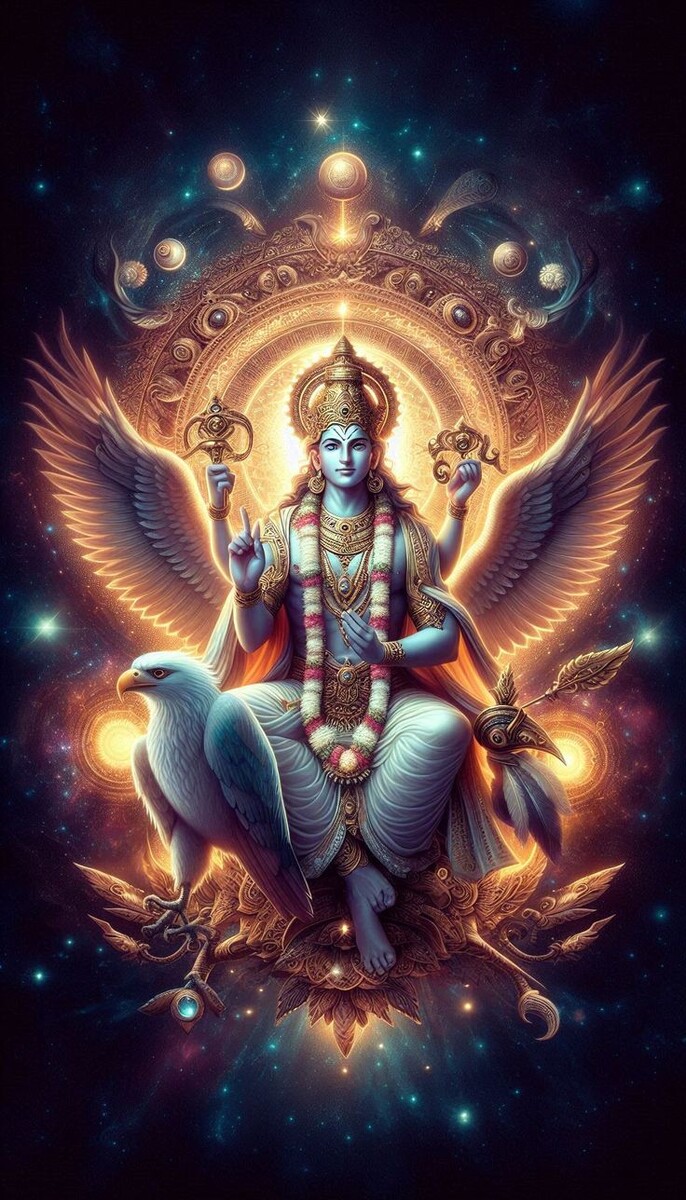 Бог Вишну, как пример, нисхождения божества на Землю.