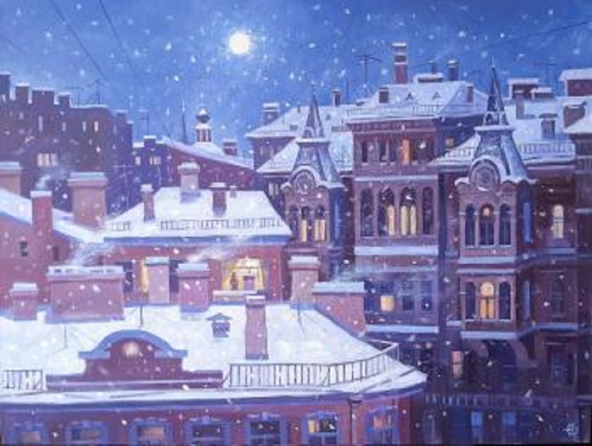 Живопись. Семён Нестерков, "Снежный вечер. Санкт-Петербург"