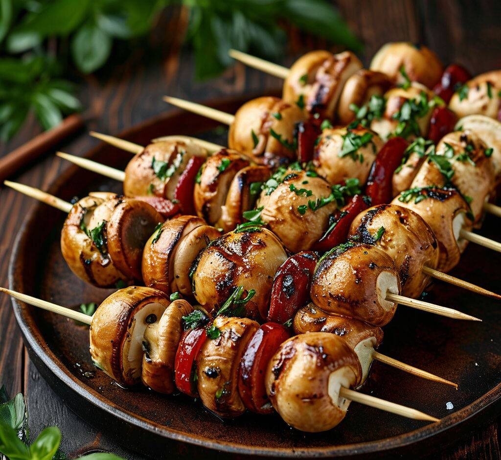 Шампиньоны на мангале