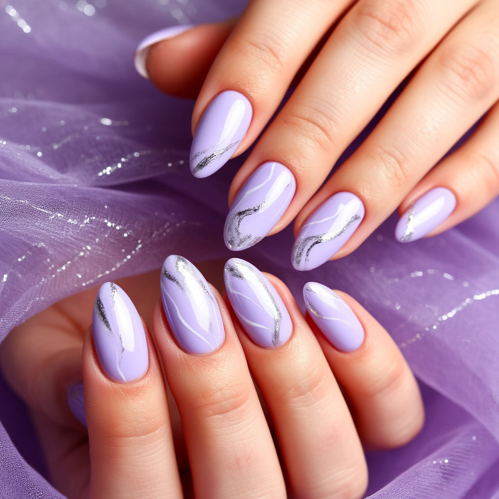 Лавандовый туман маникюр