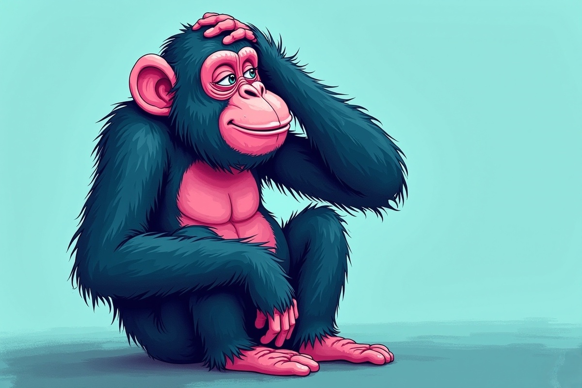 Обезьянка радуется тому, что можно не придумывать неологизмы, а брать слова из других языков.