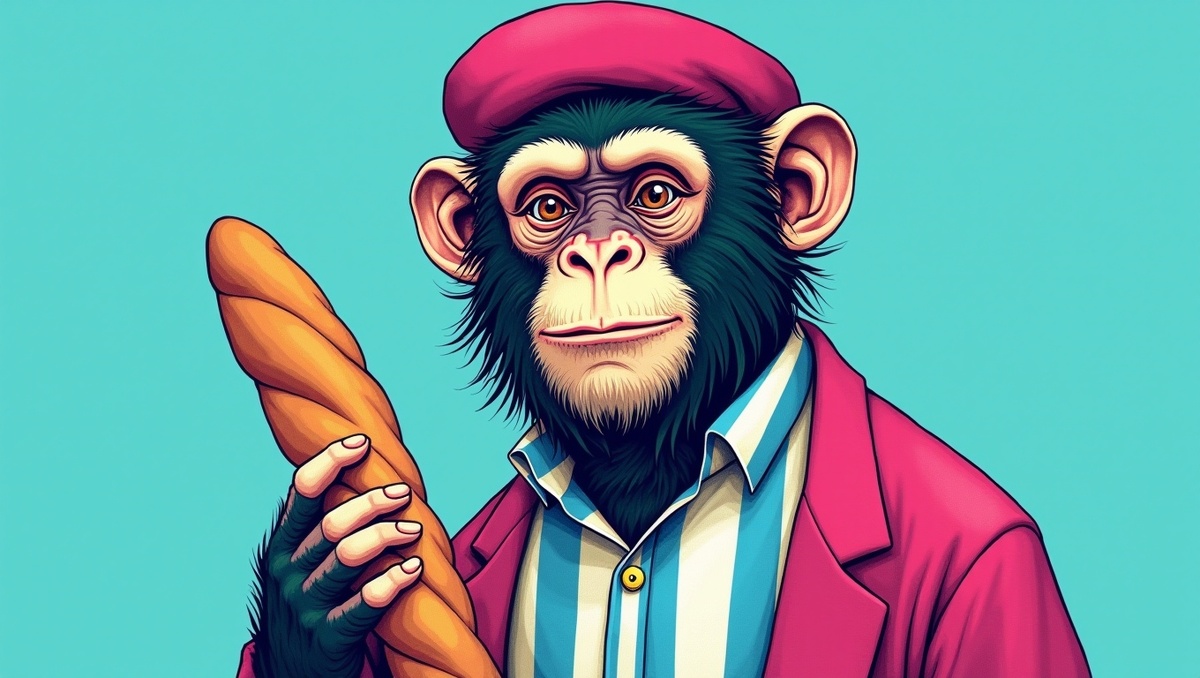 Французская обезьянка с удовольствием использует заимствованые слова для общения