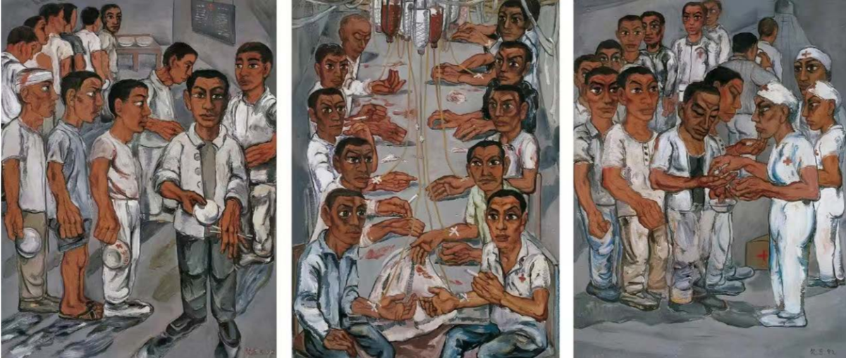 Цзэн Фанчжи. Больница Юнион.  Холст, масло. 150 х 345 см. 1992. Частная коллекция