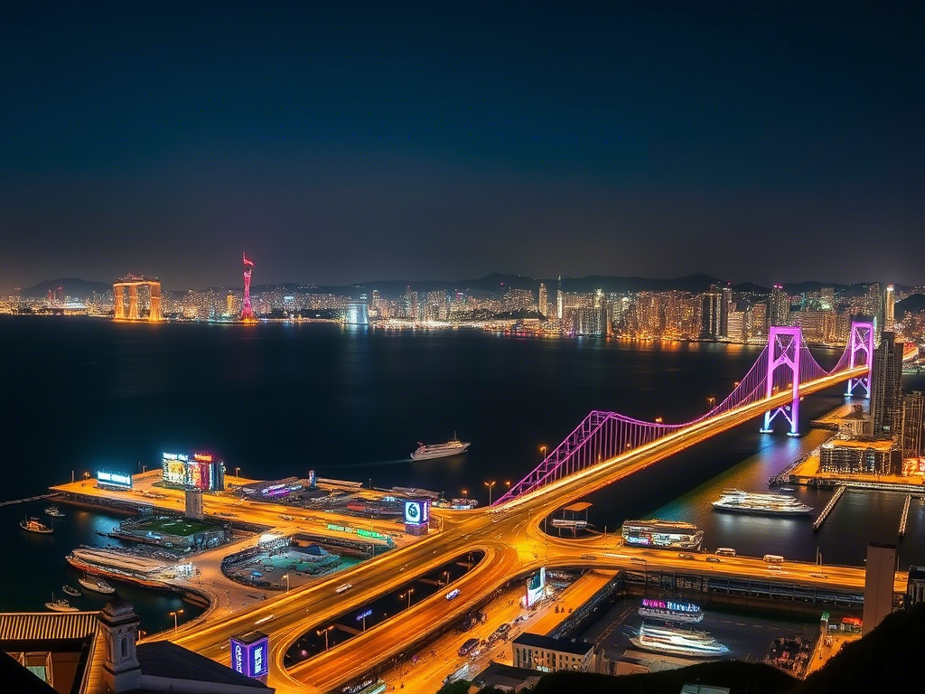 Ночная панорама Пусана по версии AI