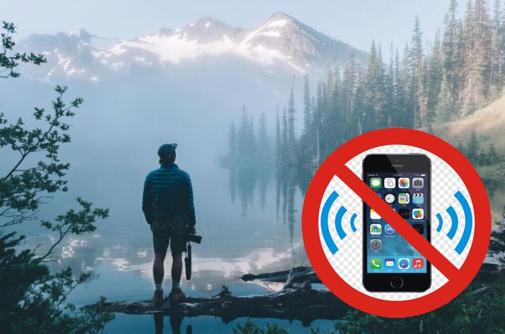 Человек, наслаждающийся природой, вдали от гаджетов.