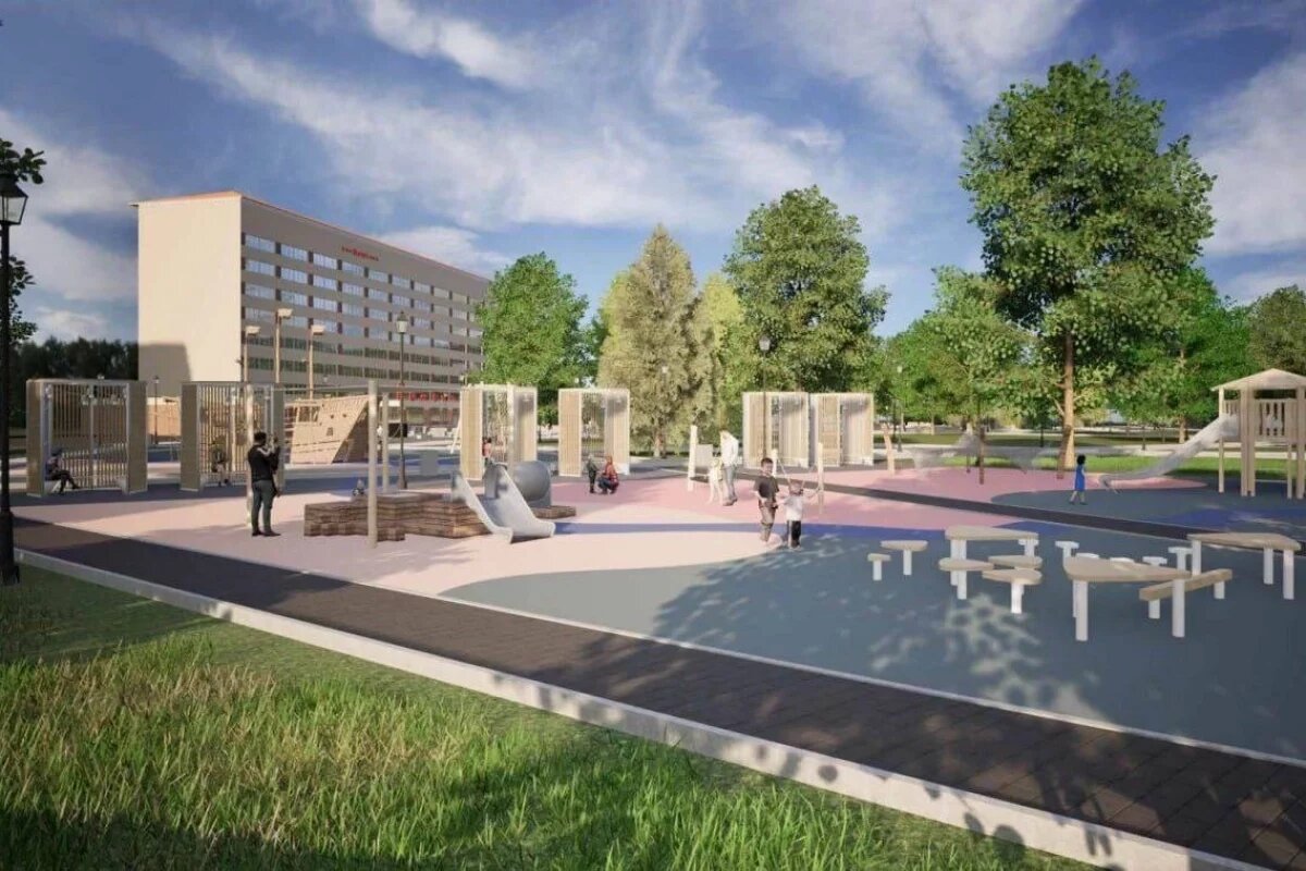    К 1 августа собираются благоустроить сквер у Рижской гостиницы в Пскове