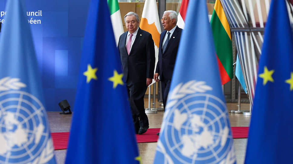 Глава Европейского совета Антониу Кошта (справа) и генсек ООН Антониу Гутерриш.📷Фото: Yves Herman / Reuters