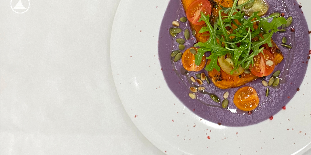 Рецепт постного блюда от Фабрики бортового питания DME — запеченная тыква с пюре из красной капусты