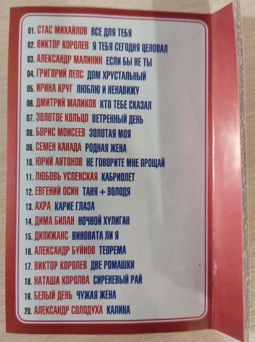 Песни кассеты № 201