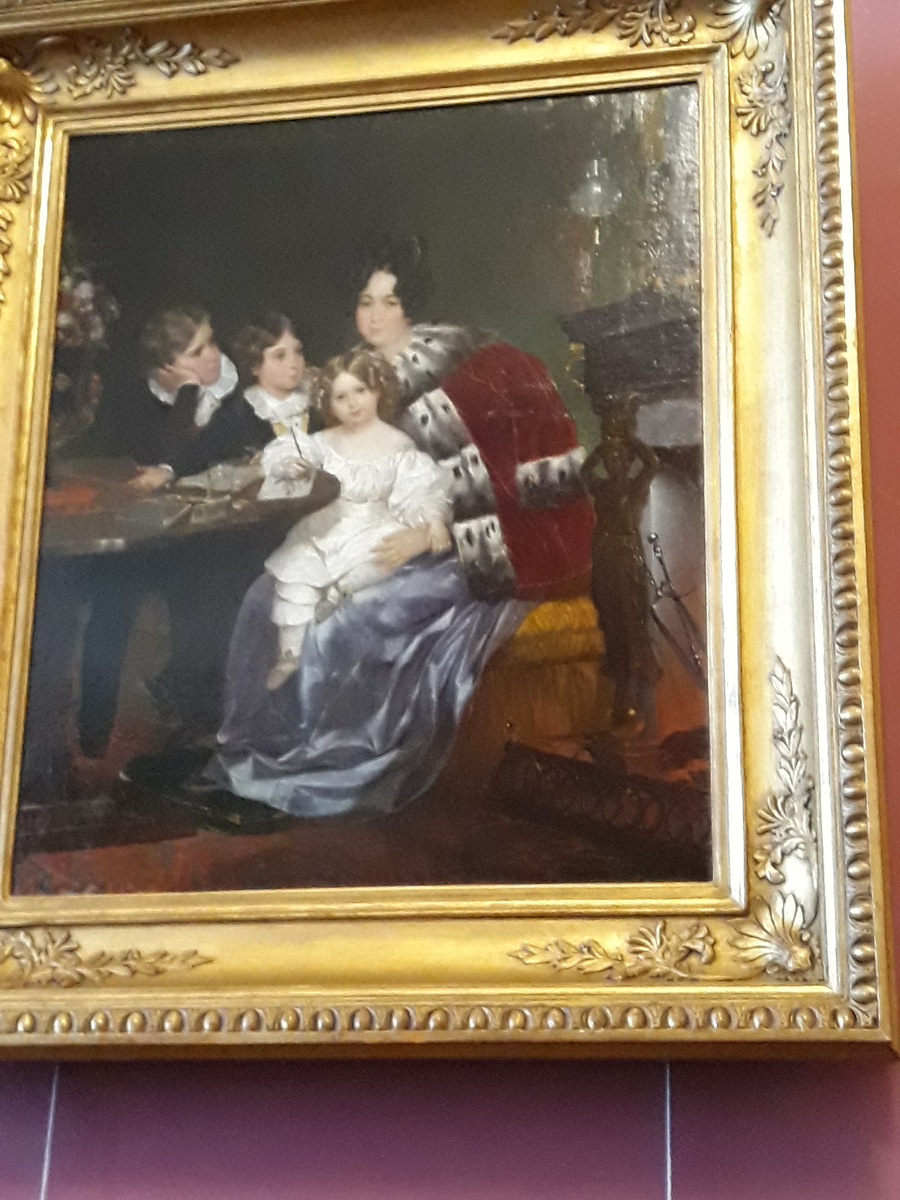 Портрет княгини Екатерины Петровны Гагариной с сыновьями Евгением, Львом, и Феофилом. 1824 год. Частное собрание.