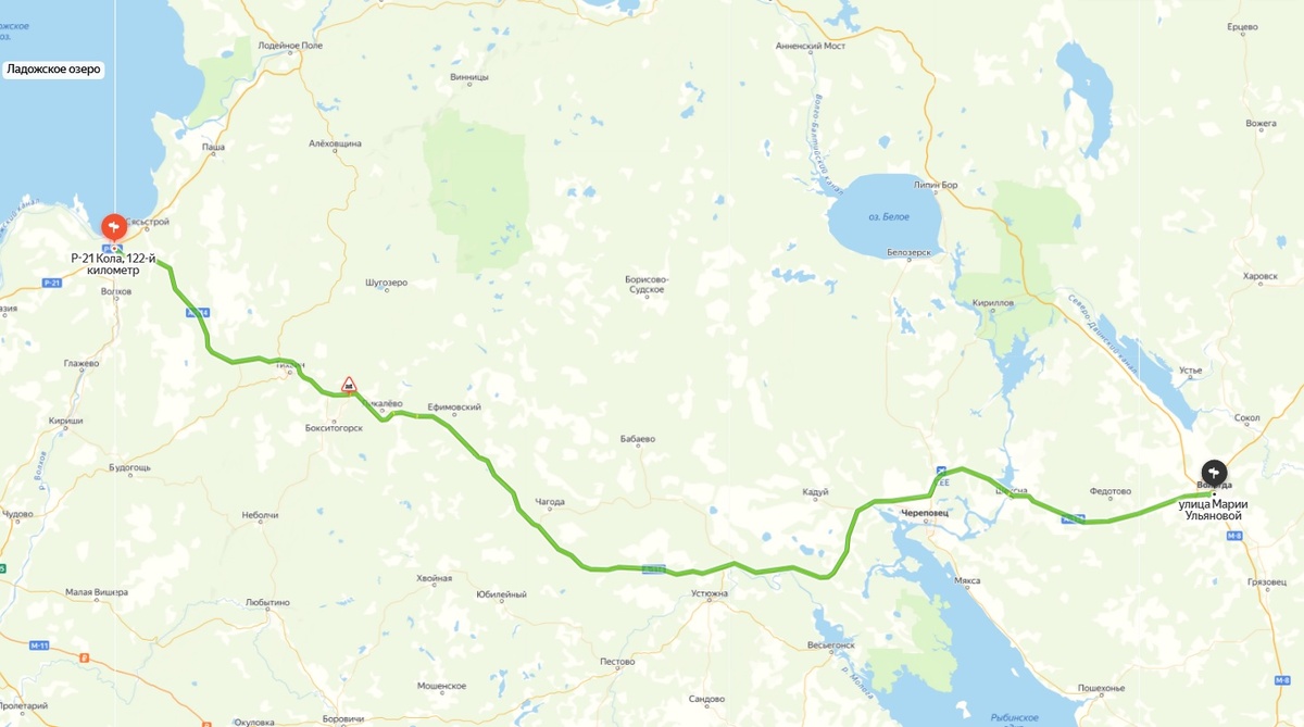 Карта автодороги А-114