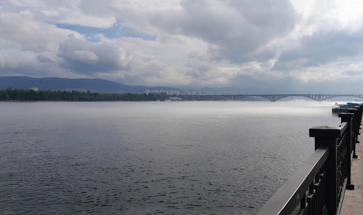 Туман нвд Енисеем. Красота. Фото автора.