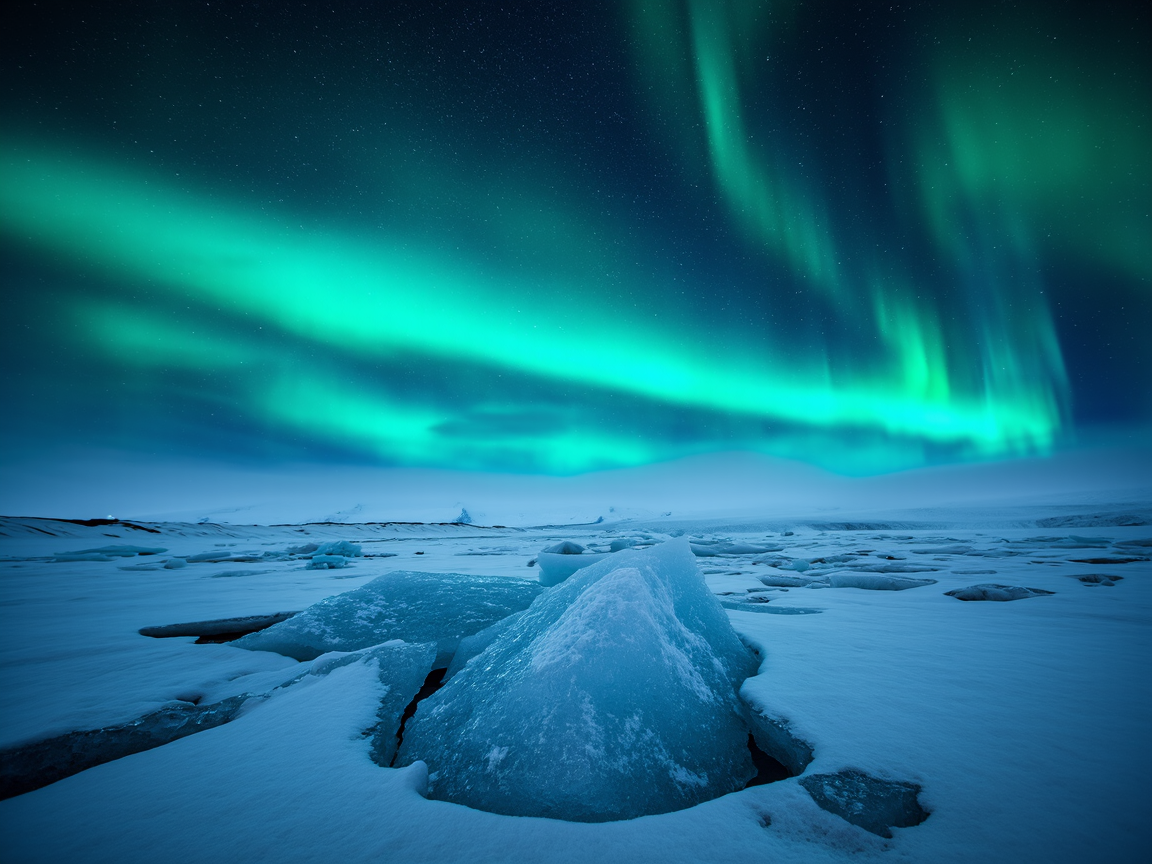 Северное сияние над мифической Гипербореей