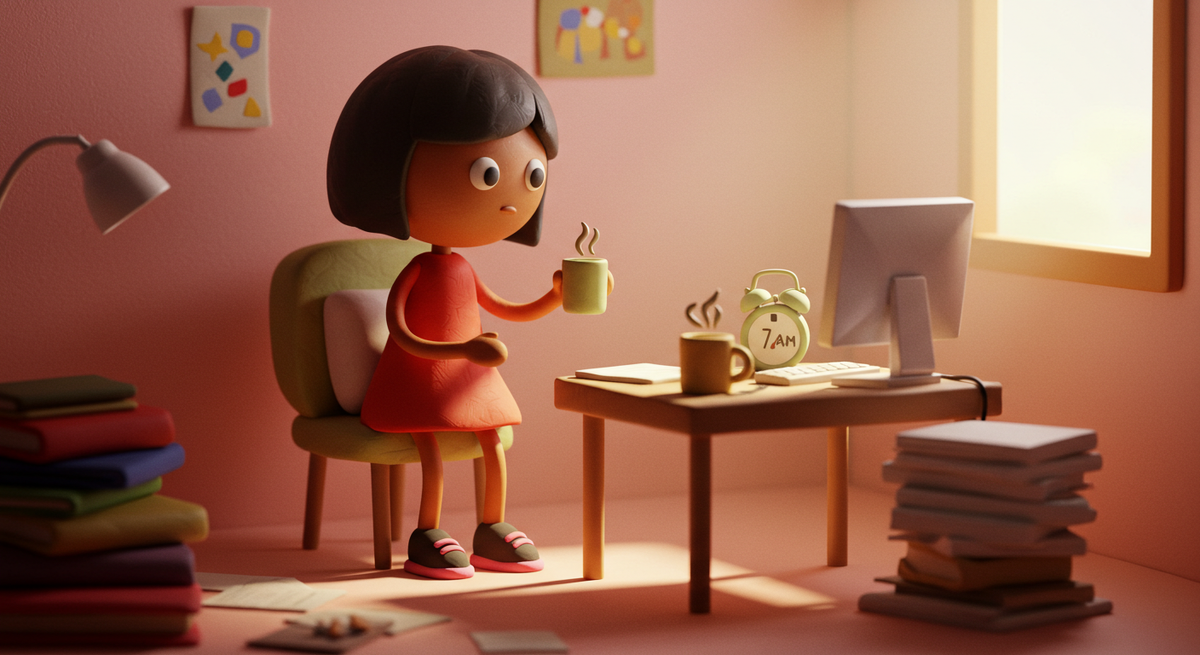 Подготовка к сочинению проходит аж за двумя кружками кофе и с кучей книг