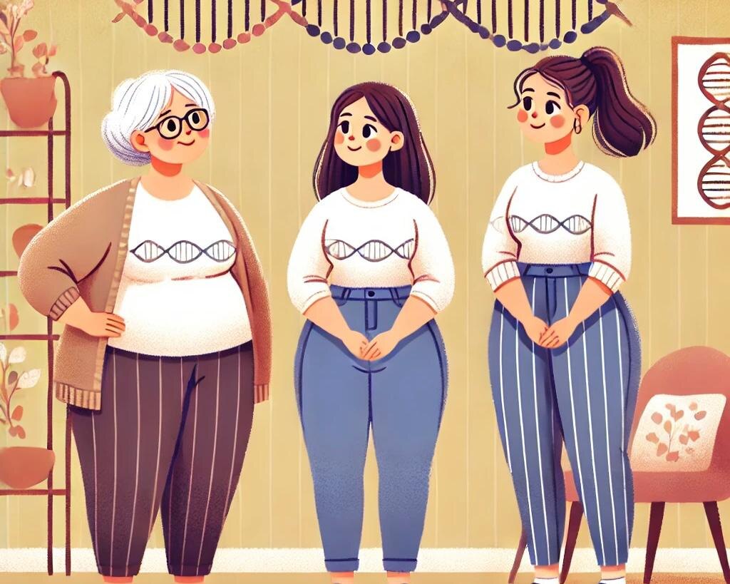 Семья: бабушка,мама и дочка,все имет лишний вес.
