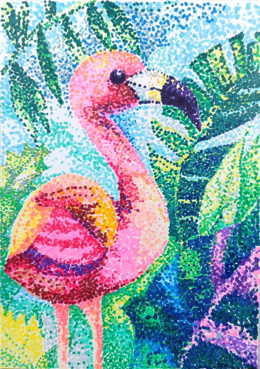 Рисунок мой в стиле пуантилизма. Задание, которое можно дать детям на уроке изо