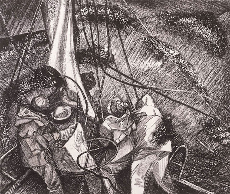 Фёдор Конюхов, «Шквальный ветер», автолитография. Источник: личный сайт автора konyukhov.ru