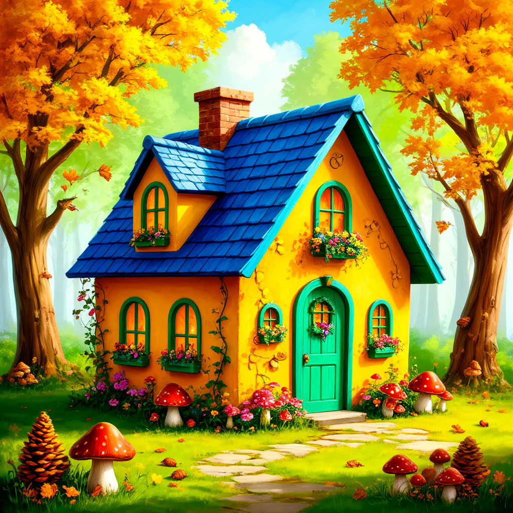 Домик Ёжика. Картинка создана автором в Шедеврум