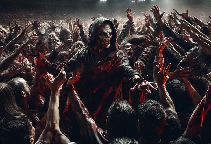 Иллюстрация, которая отображает действия событий романа книги "Мантия Некро: Промежуток средней полосы"