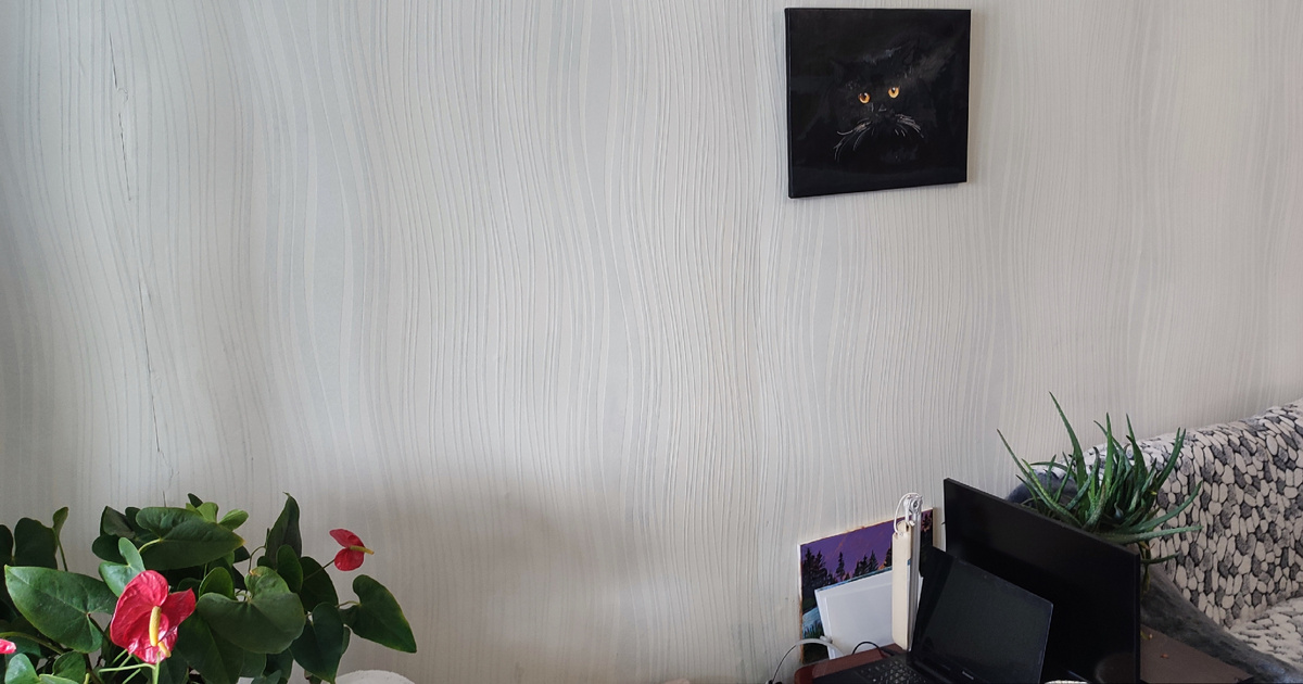 Решила повесить этого кота в комнате сестры