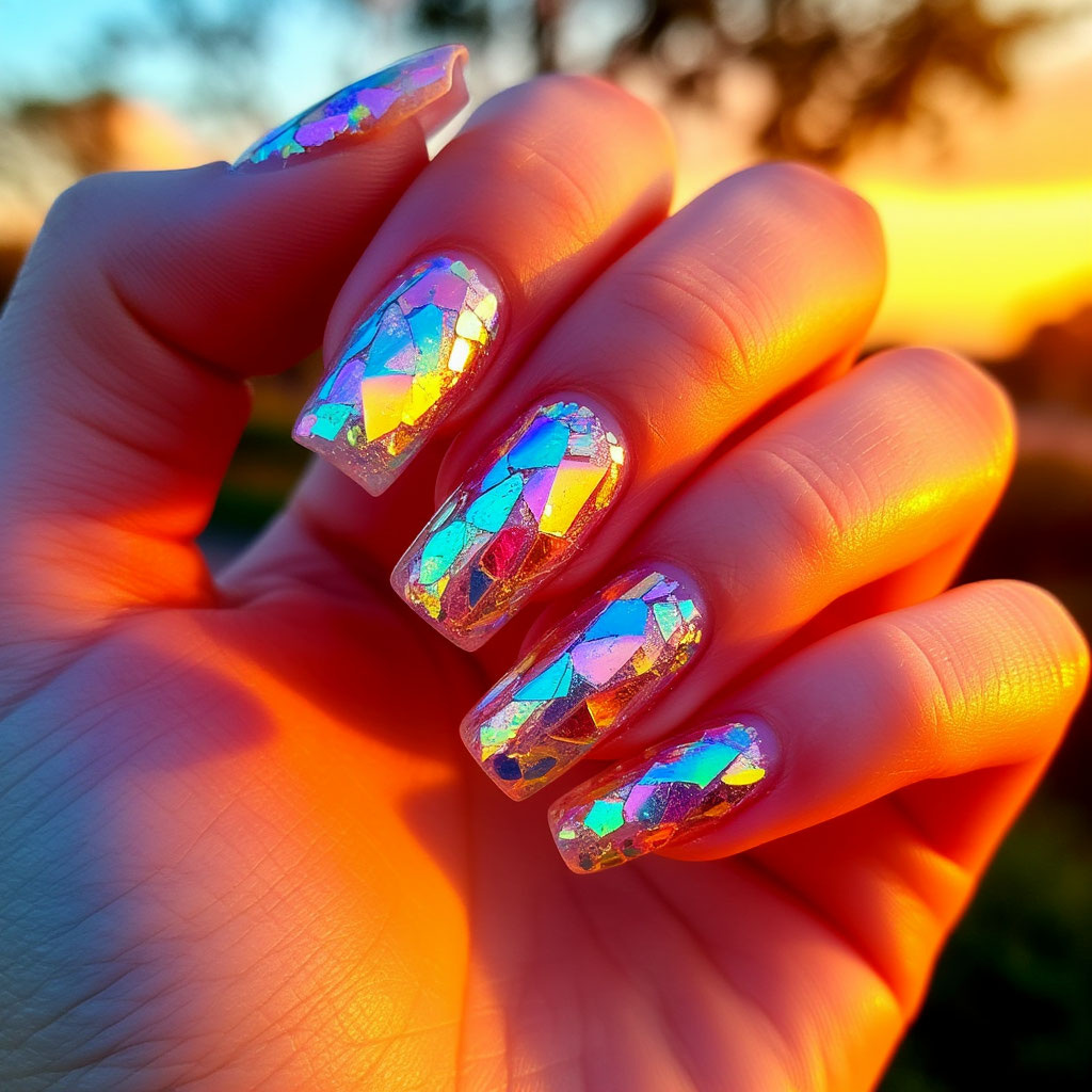 "Битое стекло" маникюр