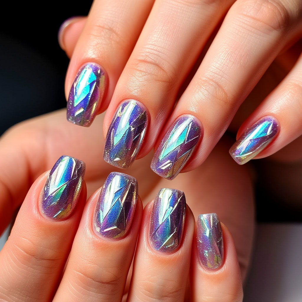 "Битое стекло" маникюр