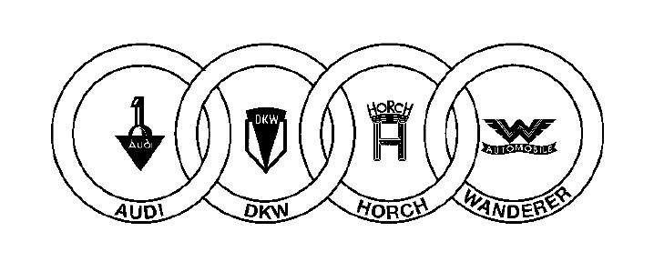 логотип Auto Union с четырьмя кольцами