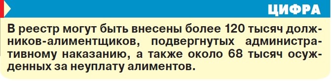   «Черные списки» для алиментщиков