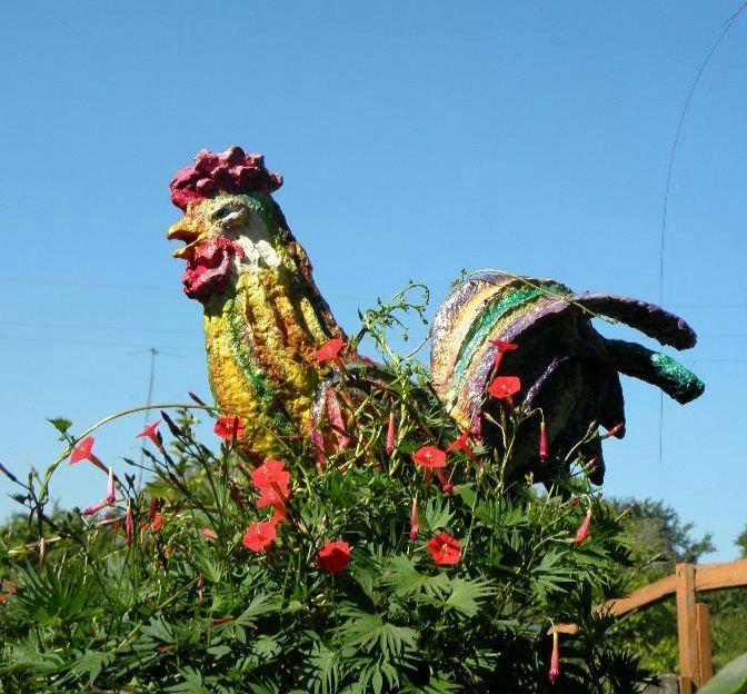Фото автора. Самодельный петух.
