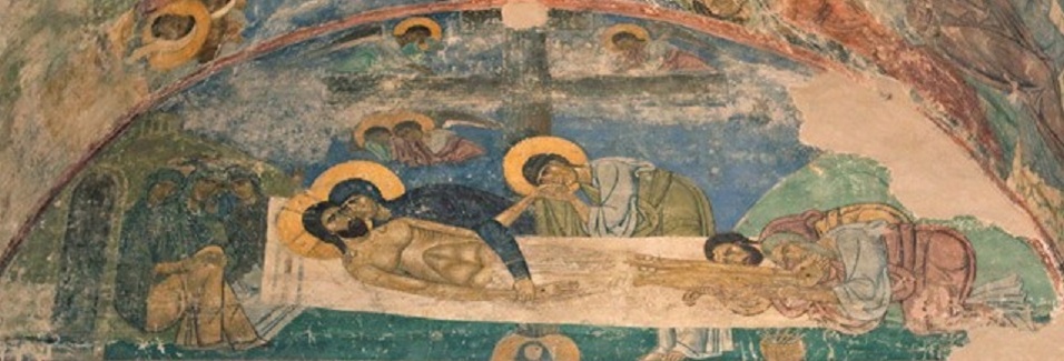 Оплакивание. 12 в. Собор Преображения Господня в Спасо-Преображенском монастыре. Псков.