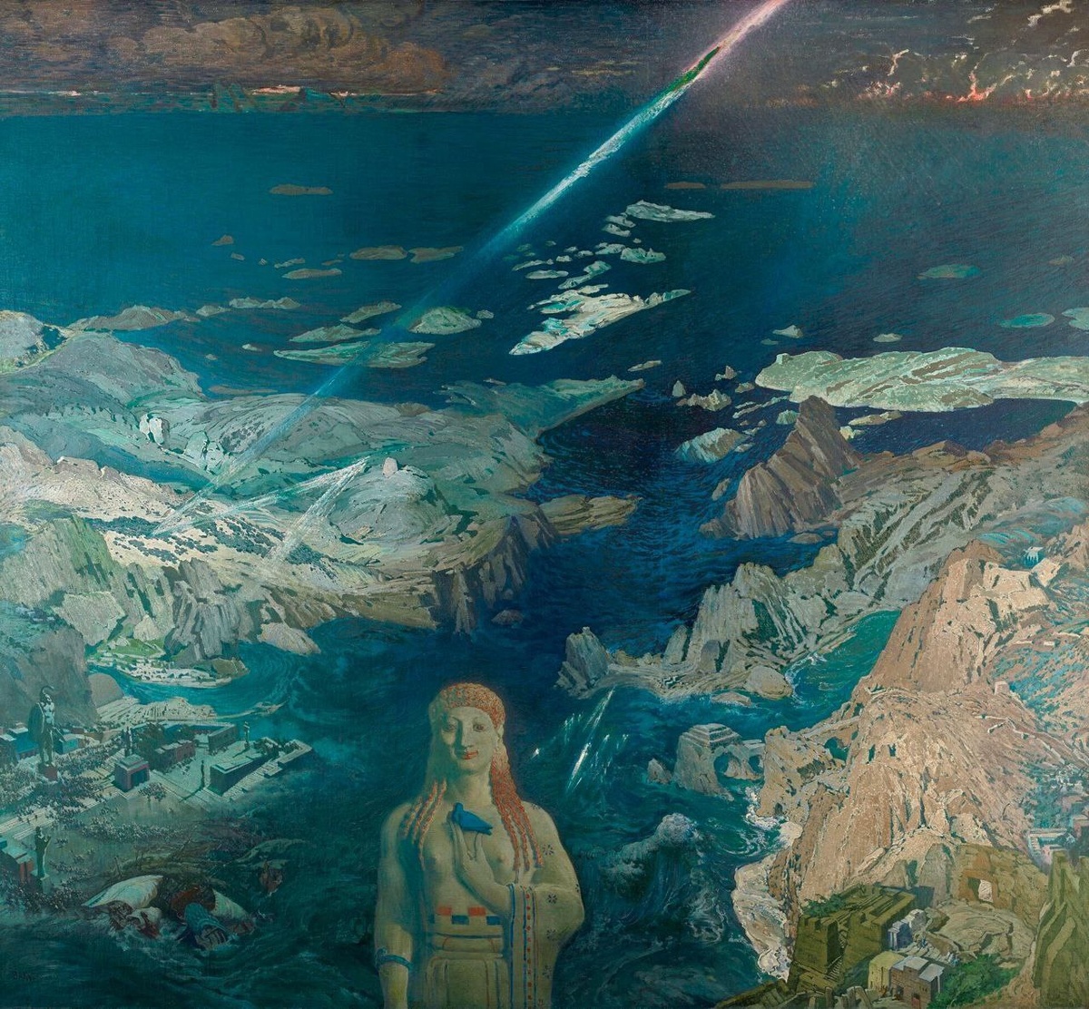 Картина «Древний ужас» (1908)

Картина «Древний ужас» создана в 1908 году и является одной из наиболее выразительных работ Бакста, насыщенной философскими и мифологическими мотивами.