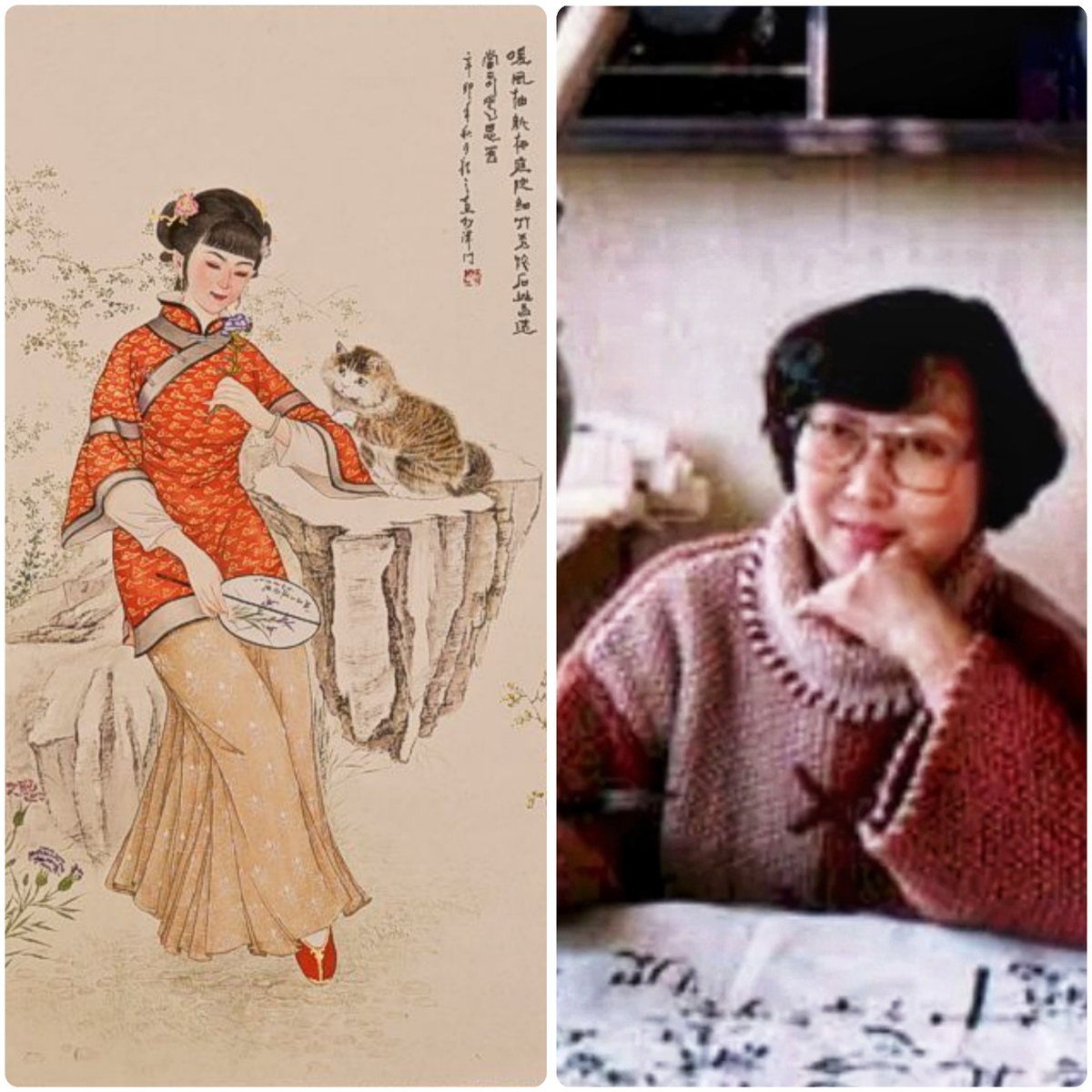 Портрет художницы и одна из первых её работ (коллаж автора, фото из открытых источников в интернете) 